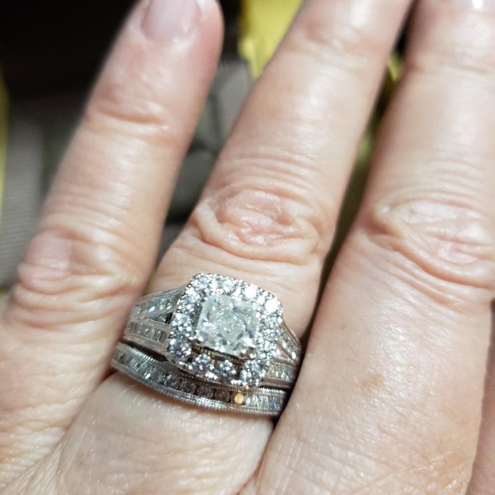 GORGEOUS NEIL LANE DIAMOND BRIDAL SET 2 1/6 CT TW + diamond band (1/3 ct tw)!